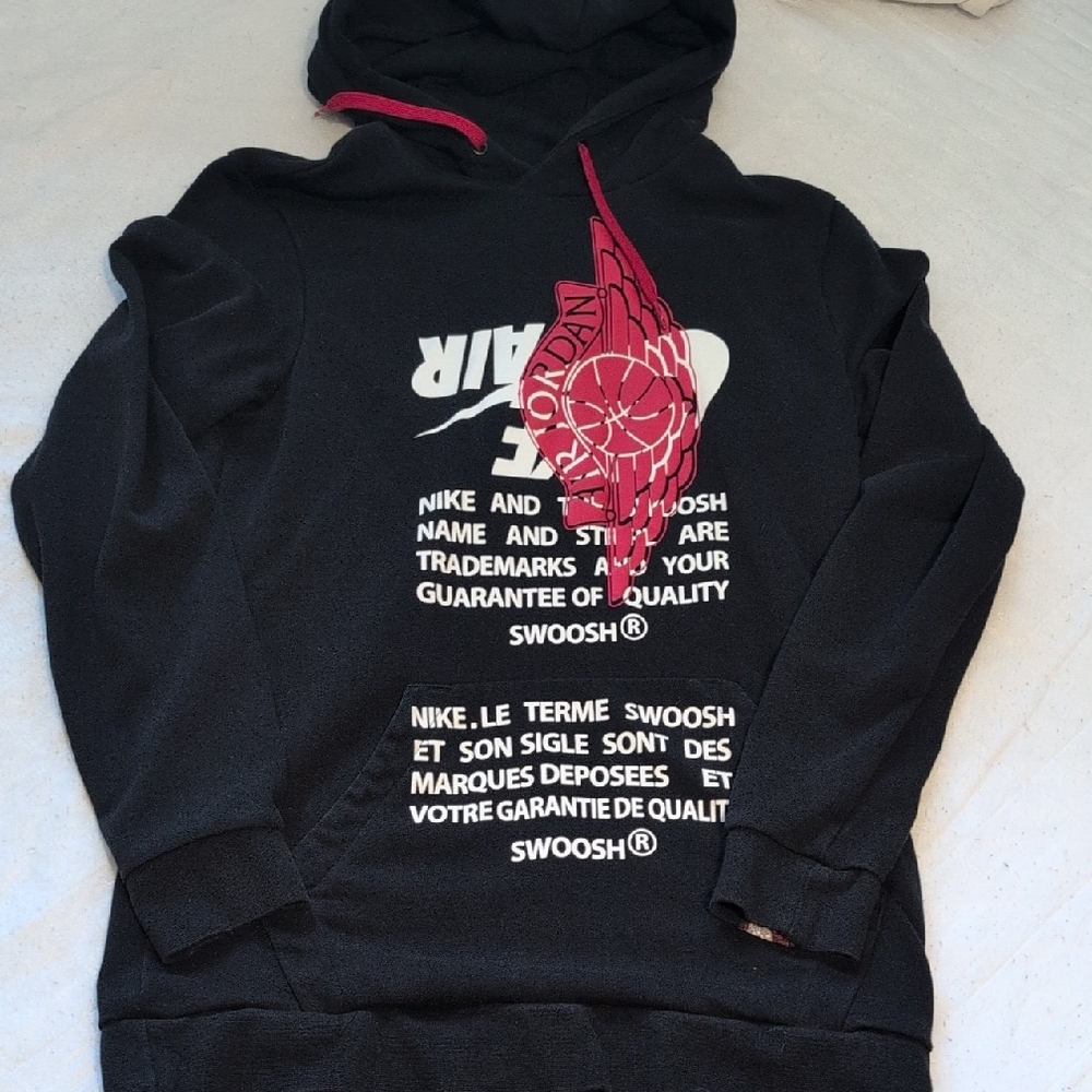Nike Air Black Hoodie with Red Details Size M